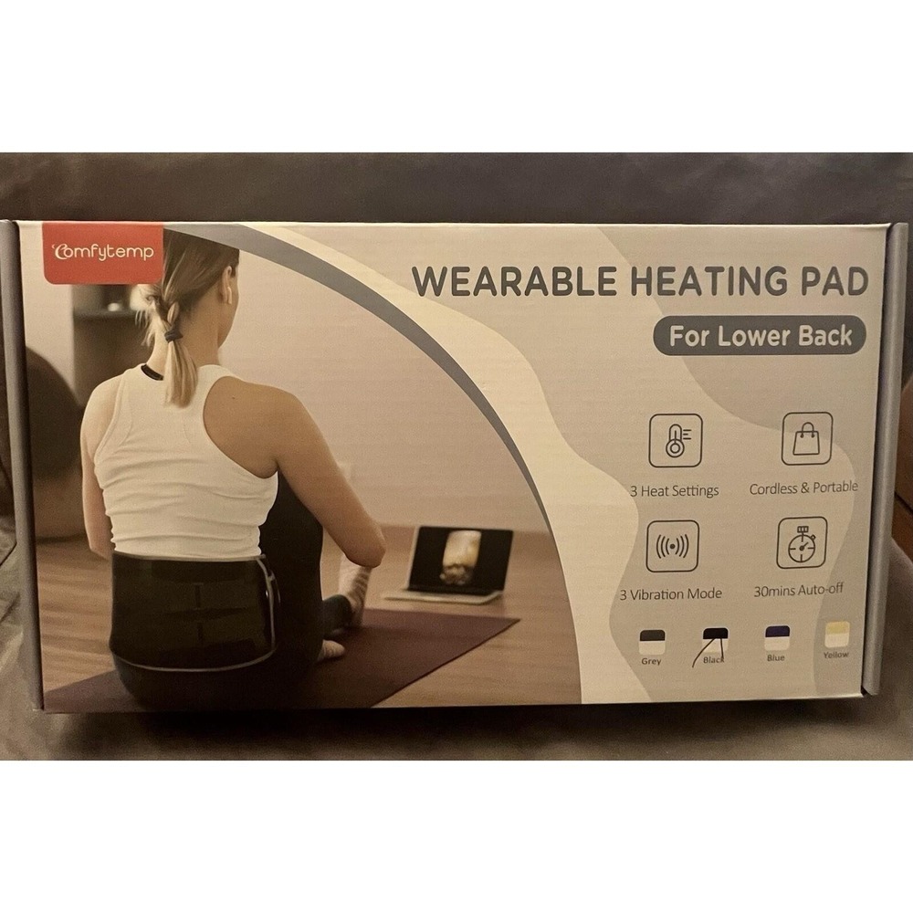 Comfytemp Cordless Wearable Heating Pad Massager for Back Pain Portable New